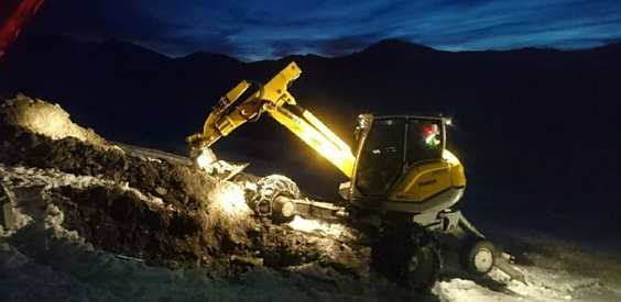 Construction de massif de remontées mécaniques